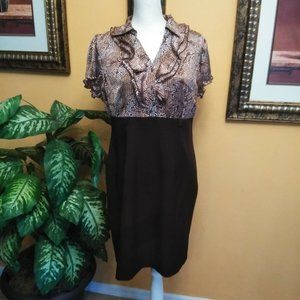 Voir Voir Ruffle V-neck Sheath Dress